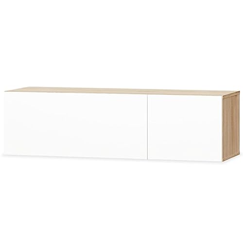 vidaXL Mobile TV Truciolato 120x40x34 cm Bianco Lucido e Rovere Arredo Salone