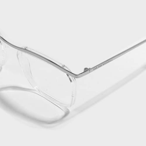 Image of SAM AND MARSHALL CHARLIE Eyeglasses - Light Weight Blu-Cut Computer Glasses With Tinted Metal Frames - Prescription Friendly Rectangle Shape for Men & Women