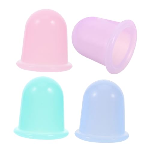 4 tazas de ventosa de silicona para masaje corporal y facial, tazas de vacío para músculos y articulaciones, para uso personal miniatura 1