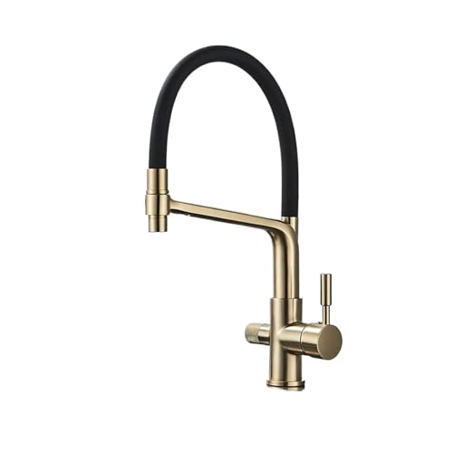 Robinet de cuisine or brossé pour eau pure chaude et froide au cœur de votre maison