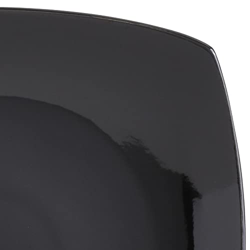 Gibson Elite Soho Lounge Square Reactive Glaze Stoneware Dinnerware Set, Service for 4 (16pc), Black