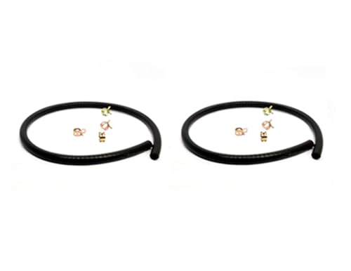 JFYO Replacement 1/4" x 25" Fuel Line Hose with 4 Clamps Compatible with Briggs & Stratton 698183 Quantum Engine 5414K 5098K 394358S 283207 95162S 791850 for almost all small engines(2 Pack)