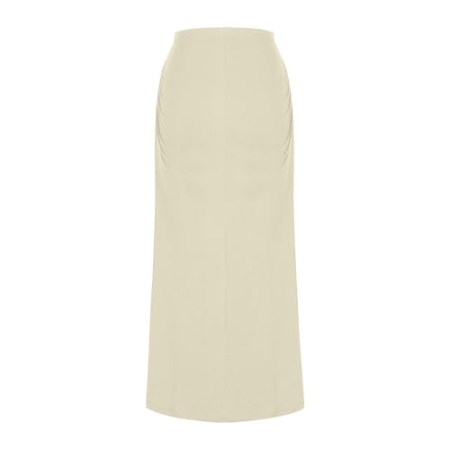 2025 Women Long Maxi Skirt Bodycon High Waist Basic Pencil Skirts Elastic Comfy Lightweight Business Skirts3