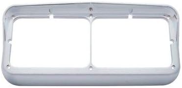 United Pacific 40983 Chrome Plastic 4”x 6” Rectangular Dual Headlight Bezel w/Visor, Direct Replacement, Headlight Housing – ONE Unit