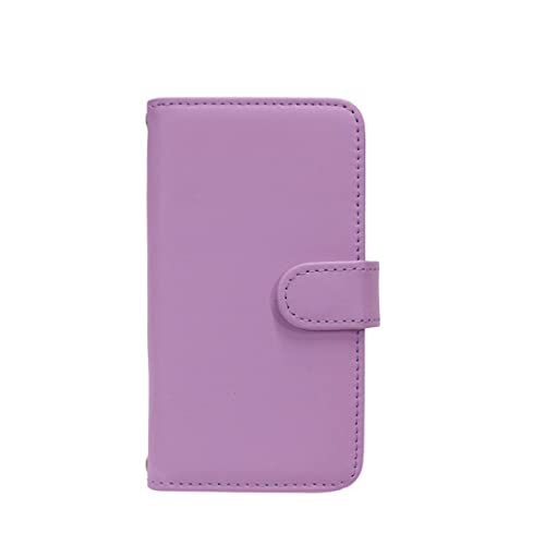 スマ通 Android One 507SH 対応 ケース スマホケース 手帳型 カバー 無地 本革 カラフル シンプル アンドロイド ワン用 (パープル) color-001