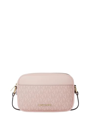 Michael Kors Jet Set Small Signature Logo Camera Crossbody Bag Powder Blush Multi