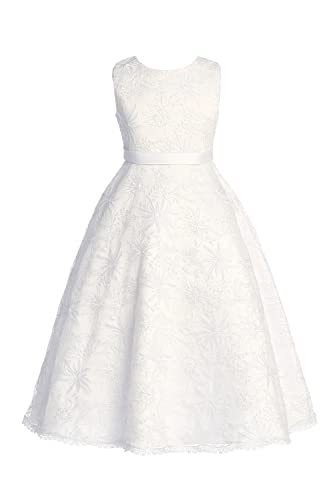First Communion Dress for Girls - 1st Holy Communion Dresses - White Baptism LDS Vestidos de Primera Comunion