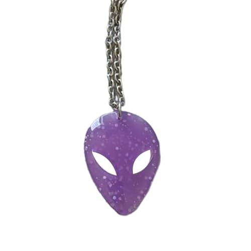 Sweet and Cool Geometric Alien Face Necklace Light Luxury Vintage Necklace