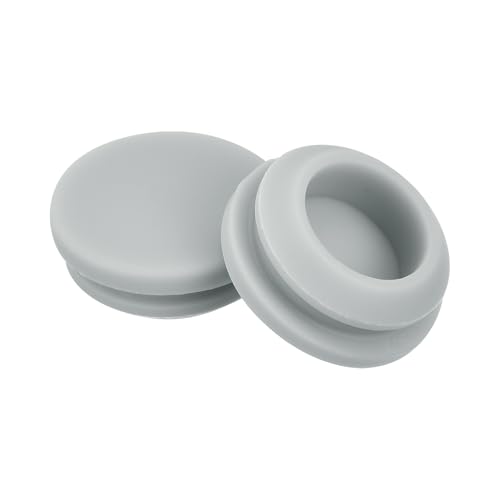 Image of MECCANIXITY 6pcs Silicone Snap in Locking Hole Plugs,15mm /0.6 Inch Mounting Diameter Narrow Groove Width 2mm Panel Seal Cover Round for Kitchen Bulkheads Waterproof Sealing Plugs Grey