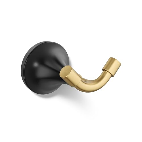 Kohler 27427-BMB Tone™ Robe Hook, Matte Black with Brushed Moderne Brass