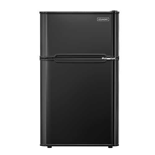 EUHOMY Mini Fridge with Freezer, 3.2 Cu.Ft Compact Refrigerator with