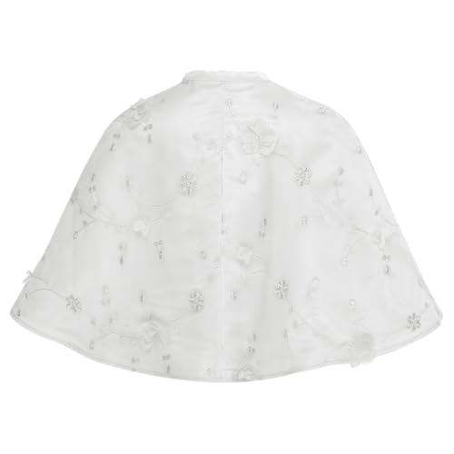 renvena Girls Embroidery Shawl Wrap Wedding Flower Dress Cover Up Mesh Shrug Cape Shawl Wraps2