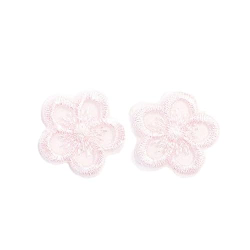 Naszywka haftowana 3 * cm 30 szt. Guaze Flower Blossom Patch do haftu, aplikacje żelazne, chińskie na odzież, duże naszywki przyszycia kurtkę jeansową(Pink)
