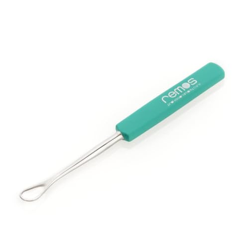 REMOS Limpiador de oídos de acero inoxidable | en verde | elimina el cerumen de forma segura y rápida | 7 cm