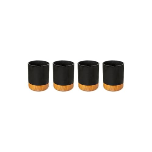 Paris Prix Secret de Gourmet - Lot de 4 Tasses à Café Modern Wood 12cl Noir
