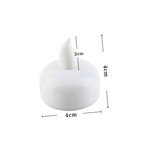12 Velas flotantes LED impermeables de plástico blanco con batería para decoración 2