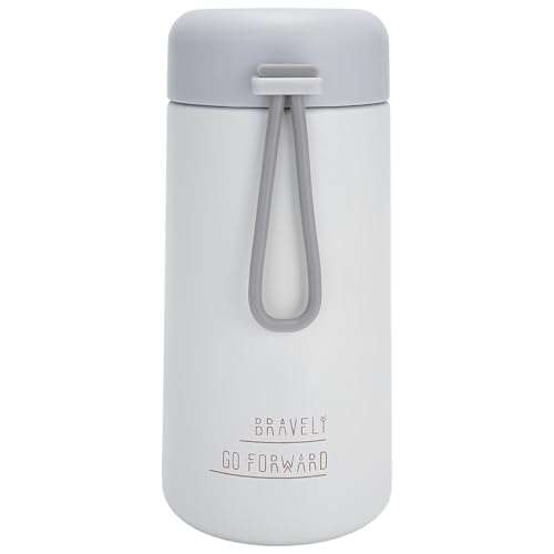 Simcat botella de agua pequeña de acero inoxidable aislada al vacío de 9 oz con mango