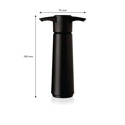 Vacu Vin 981460 Wine Saver Vacuum Pump with 2 Reusable Wine Stoppers | Preserve Wine Freshness | Leak-Proof, Airtight Seal | BPA-Free, Dishwasher Safe - Black (Imported from Netherland)