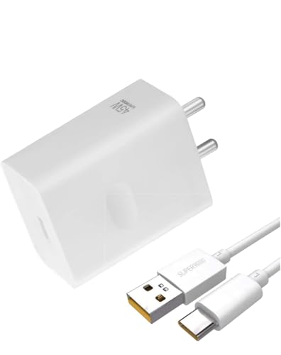 Image of 45W SuperVOOC Charger for Realme Smartphones with USB-C Cable | Compatible with Realme 12x 5G, 12 5G, 12+, 12 Pro+, 12 Pro, 11 Pro+, 11 Pro, 11x 5G, 10 Pro+, 10 Pro, Narzo 60x /60 /50