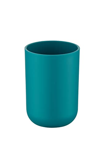 WENKO Gobelet Salle de Bain, Porte Brosse à Dent, Brasil, Turquoise, Plastique Pet incassable, ø7,3 x10,3 cm