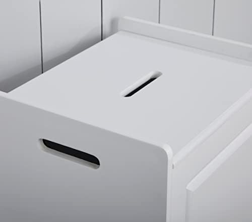 House & Homestyle Bathroom Storage Ottoman, White, H 44cm x W 37cm x D 31cm