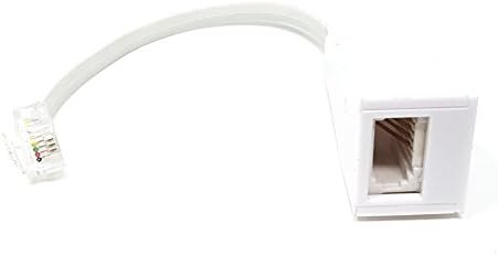 Maincore 10cm RJ11 to BT Telephone Socket Female 4 Wire Adapter Extender 6P4C Landline Phone Plug Cable Adaptor (US To UK.etc).