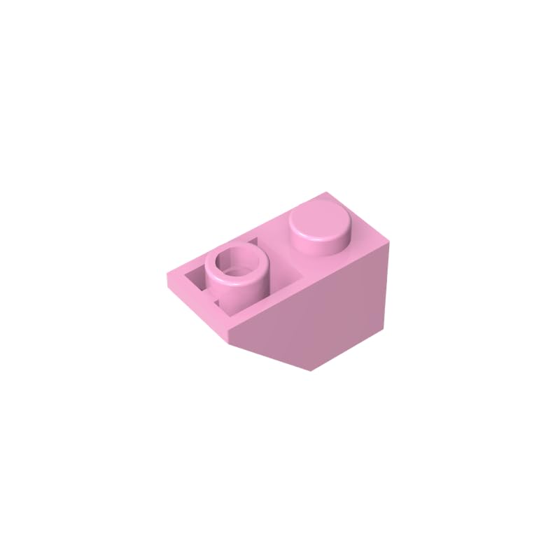 XYEIUGO 3665 Slope Brick 2x1 45° Reverse Sloped Brick, Bright Pink, 50 PCS