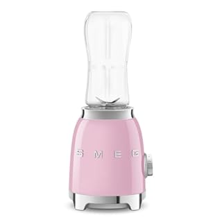 Smeg 50's Retro Style Personal Blender, 2 To-Go Bottles, 2 Speeds, 20 Oz, Compact Size, Pastel Pink, PBF01PKUS