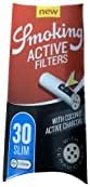 Smoking Active Filters With Coconut Active Charcoal (27 mm x 6 mm) (1 Pack = 30 Filters) + Free 1pcs cone holder & 1pcs glass chilam random design & colourBY (SMOKING TRADING HOUSE)