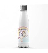Mikalino Kinder Edelstahl Trinkflasche Einhorn Regenbogen mit Namen Einschulung Geschenk Geschenk...