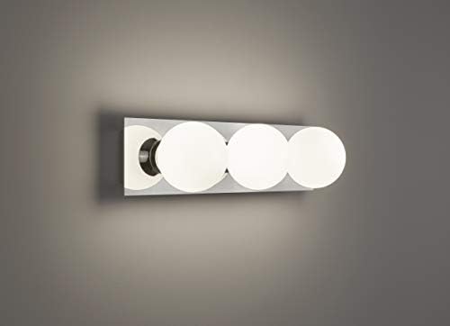 Modern LED Polished Chrome 3 Light Bar IP44 Bathroom Vanity Over Mirror Wall Light - 5 watt 1242 Lumen Warm White Included