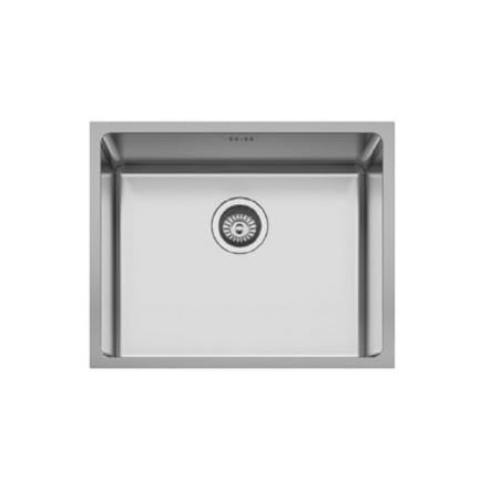 Korman Fregadero Inox Bajo Encimera 45x40 cm Ginebra | Acero Inoxidable AISI 304 | 1 Seno | Instalación Dual | Incluye Válvula y Sifón