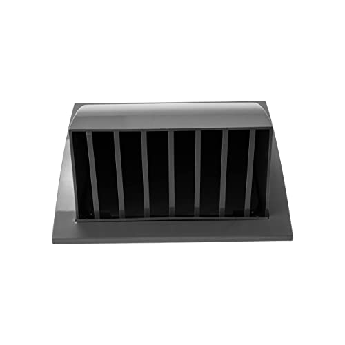 Repa Market 6 Inch / 150mm Exhaust Hood Vent with Rain Cover & Backdraft Damper – Grey ABS Plastic Wall Air Vent Cover – Exterior Outlet Grille – Indoor, Outdoor – HVAC Dryer Extractor Ventilation