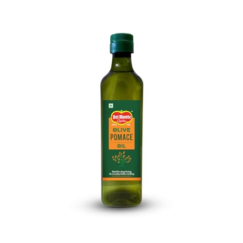Image of Del Monte Pomace Olive Oil (Imported) | All-purpose everyday cooking oil for regular Indian cooking | Ideal for deep frying, roasting, baking | High MUFA & Low in Saturated Fat | Pomace Olive Oil, 500ml Pet Bottle
