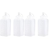wrtgerht 2 Stück Kuchenwürze Haushalt Squeeze Weiße Flaschen Kleines Dressing Restaurant BBQ Ketchup Suqare Pfannkuchenspender Große Gadgets Saucen Marmelade Grill ResiSquirt Reiseküche Küchengeräte