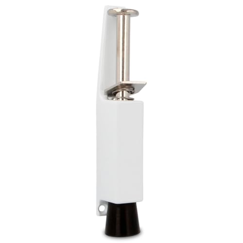 Amig - Türfeststeller zum Festhalten und Offenhalten von Türen - Zamak Vertikaldeckel - Die Tür nicht zu knallen - Maße: 165 x 30 mm - Gehweg: 45 mm - Weiss Farbe