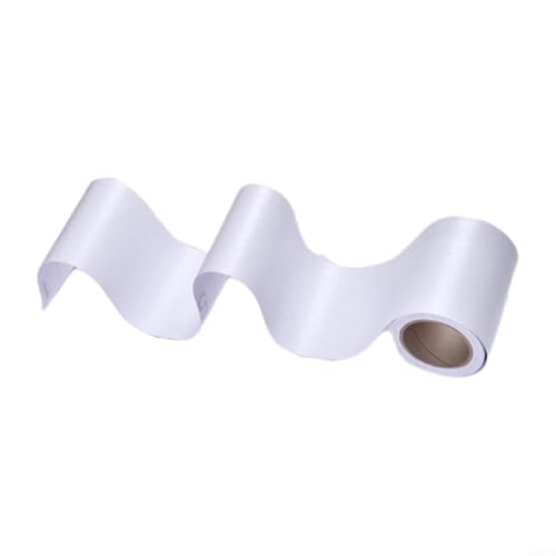 WIIYENA Wall Trim, Wood Grain Skirting Waistline Door Frame Edging Stickers PVC Window Sill Decorative Trim for Home Decor(PURE WHITE WOOD)