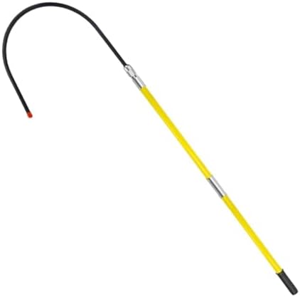 High Voltage Insulated Rescue Hook, Lightweight Electric Safety Tool 3.3/4.9/6.5/9.8Ft for Power Stations & Factories, Ideal for Auto Maintenance, Red 1.5m/4.9ft