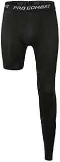 Jonscart One Leg Compression Tights Long Pants Basketball Sports Base Layer Underwear Active Tight