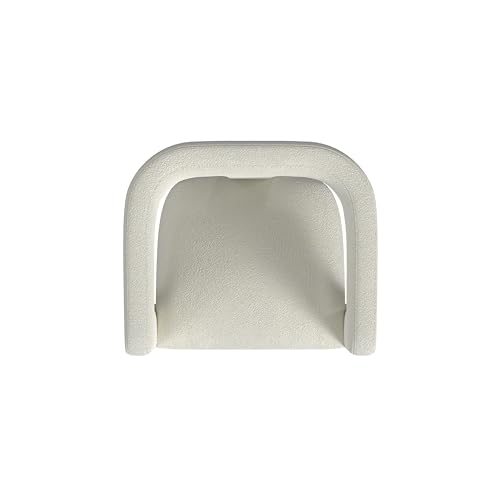 Image of Homepop Home Decor | Upholstered Barrel Accent Chair | Accent Chairs for Living Room & Bedroom | Decorative Home Furniture - White Boucle
