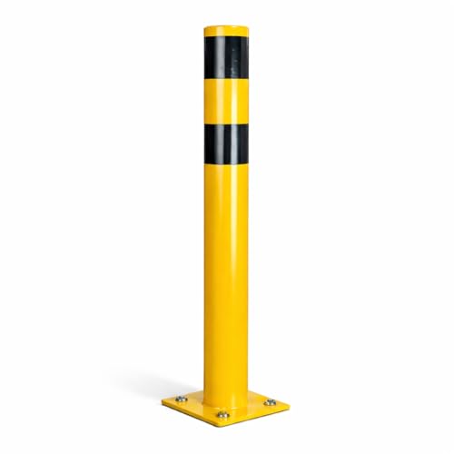 Lagerschutz - Rammschutzpfosten gelb ca. 110 cm - Rammschutzpoller Absperrpfosten - Ø 60 mm Anfahrtschutz für Regal & Hochregale & Einfahrt & Hof & Garage