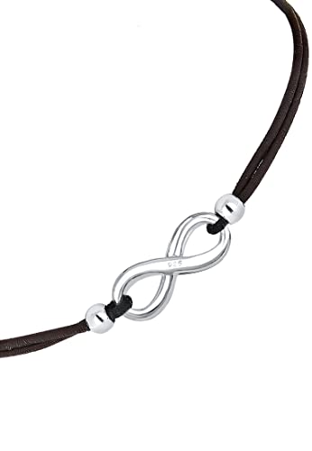 Elli Bracciale Donna Simbolo Dell'infinito Tendenza Con Banda Tessile In Argento Sterling 925 - 3