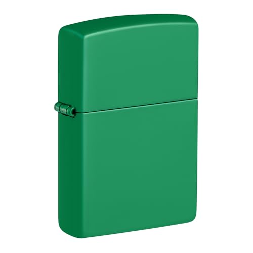Image of Zippo 48629 Regular Grass Green Matte Model Windproof Pocket Fuel Refillable Lighter, BIS Certified