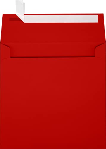 Enveloppes carrées rouge de fête 139x139 faire-part mariage et voeux lot de 50