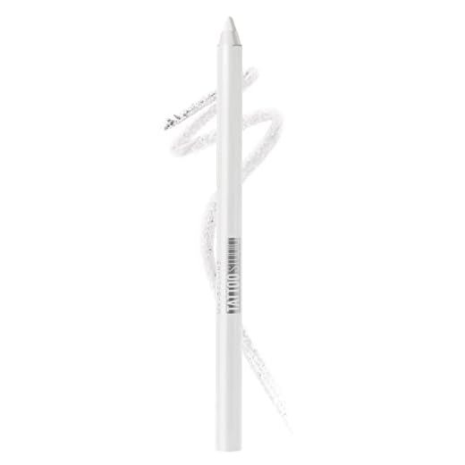 Maybelline New York TattooStudio Long-Lasting Sharpenable Eyeliner Pencil, Glide on Smooth Gel Pigments with 36 Hour Wear, Waterproof, Polished White, 1 Count