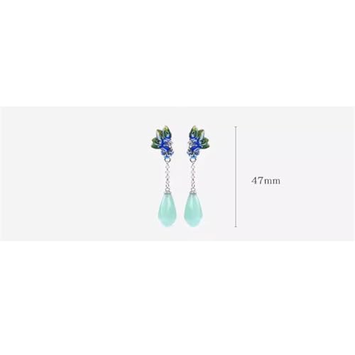 Boucles d'oreilles chinoises fleur en émail rétro idée cadeau original