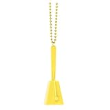 Yellow Clacker Plastic Necklace - 36' (Pack Of 1) - Ideal For Parties & Events