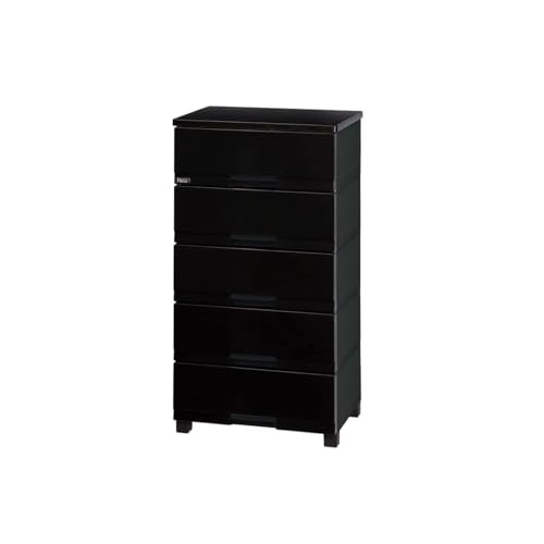 使いやすさを追求した光沢仕上げのチェスト 日本製 完成品 フィッツプラスプレミアム 5段 特許取得済 引出しロック付きで抜け落ちを防ぐ スムーズな引出し 脚付き 木製天板 インテリアに合うリビングチェスト タンス 収納ケース 衣装ケース プラスチック 【組