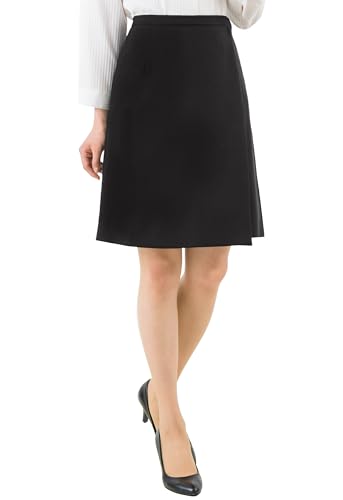 [ELENA] エレナ レディース 事務服 スカート 単品 キュロット 選べる 丈 滑り止め 洗える 消臭 オフィス ビジネス 通勤 OL 大きいサイズ 小さいサイズ (310004) 13号 AR ブラック：52丈の商品画像（Amazon）