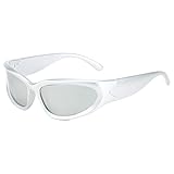 nouvelle marque et Lunettes de soleil polarisées d\'extérieur pour femme et homme - Design miroir de sport vintage unisexe - Lunettes de soleil pour homme - Lunettes d\'équitation - Lunettes de soleil Dri, Argent +